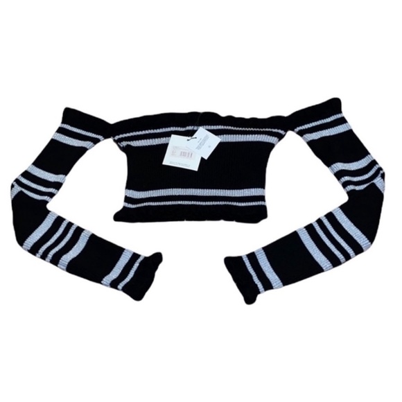 New! Missguided Frill Bardot Metallic Cropped Top - Picture 1 of 5